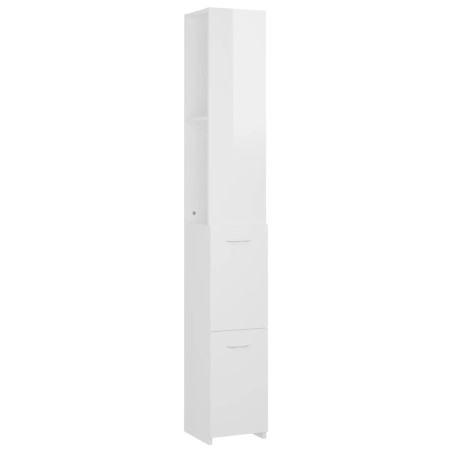 vidaXL Armadietto da Bagno Bianco Lucido 25x25x170 cm in Truciolato