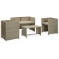 vidaXL Set Divani da Giardino 4 pz con Cuscini in Polyrattan Beige vidaXL Set Divani da Giardino 4 pz con Cuscini in Polyrattan Beige