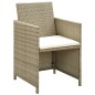 vidaXL Set Divani da Giardino 4 pz con Cuscini in Polyrattan Beige vidaXL Set Divani da Giardino 4 pz con Cuscini in Polyrattan Beige