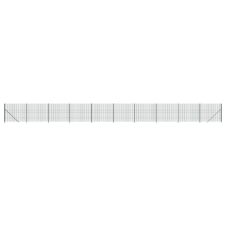 vidaXL Recinzione Metallica con Flangia Verde 1,4x25 m