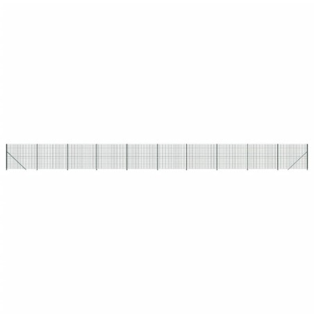 vidaXL Recinzione Metallica con Flangia Verde 1,8x25 m