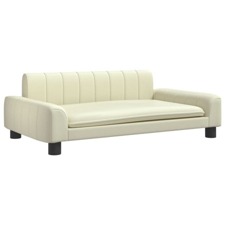 vidaXL Lettino per Cani Crema 90x53x30 cm in Similpelle