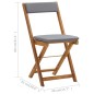 vidaXL Set da Bistrot 3 pz Pieghevole con Cuscini Massello di Acacia vidaXL Set da Bistrot 3 pz Pieghevole con Cuscini Massello di Acacia