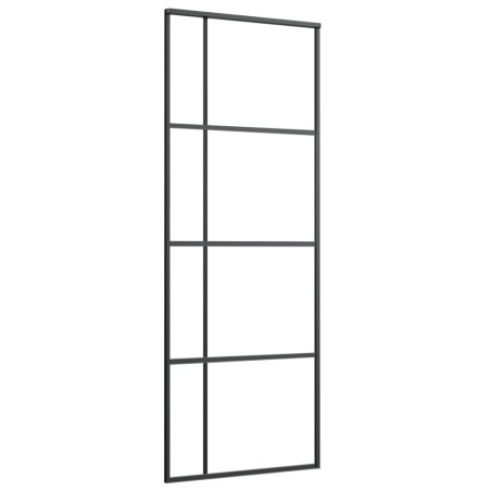 vidaXL Porta Scorrevole ESG Vetro e Alluminio 76x205 cm Nera