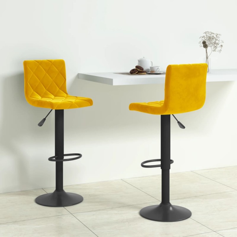 vidaXL Sgabelli da Bar 2 pz Giallo Senape in Velluto vidaXL Sgabelli da Bar 2 pz Giallo Senape in Velluto