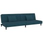 vidaXL Divano Letto a 2 Posti con 2 Cuscini Blu in Velluto vidaXL Divano Letto a 2 Posti con 2 Cuscini Blu in Velluto