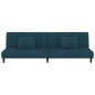 vidaXL Divano Letto a 2 Posti con 2 Cuscini Blu in Velluto vidaXL Divano Letto a 2 Posti con 2 Cuscini Blu in Velluto
