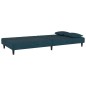 vidaXL Divano Letto a 2 Posti con 2 Cuscini Blu in Velluto vidaXL Divano Letto a 2 Posti con 2 Cuscini Blu in Velluto