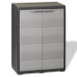 vidaXL Armadietto da Giardino con 1 Ripiano Nero e Grigio vidaXL Armadietto da Giardino con 1 Ripiano Nero e Grigio
