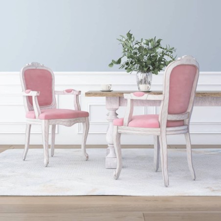 vidaXL Sedie da Pranzo 2 pz Rosa 62x59,5x100,5 cm in Velluto