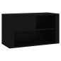 Scarpiera Nera 80x35x45 cm in Legno Multistrato Scarpiera Nera 80x35x45 cm in Legno Multistrato