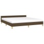 vidaXL Giroletto con Testiera Marrone Scuro 160x200 cm in Tessuto vidaXL Giroletto con Testiera Marrone Scuro 160x200 cm in Tessuto