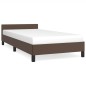 vidaXL Giroletto con Testiera Marrone 90x190 cm in Similpelle