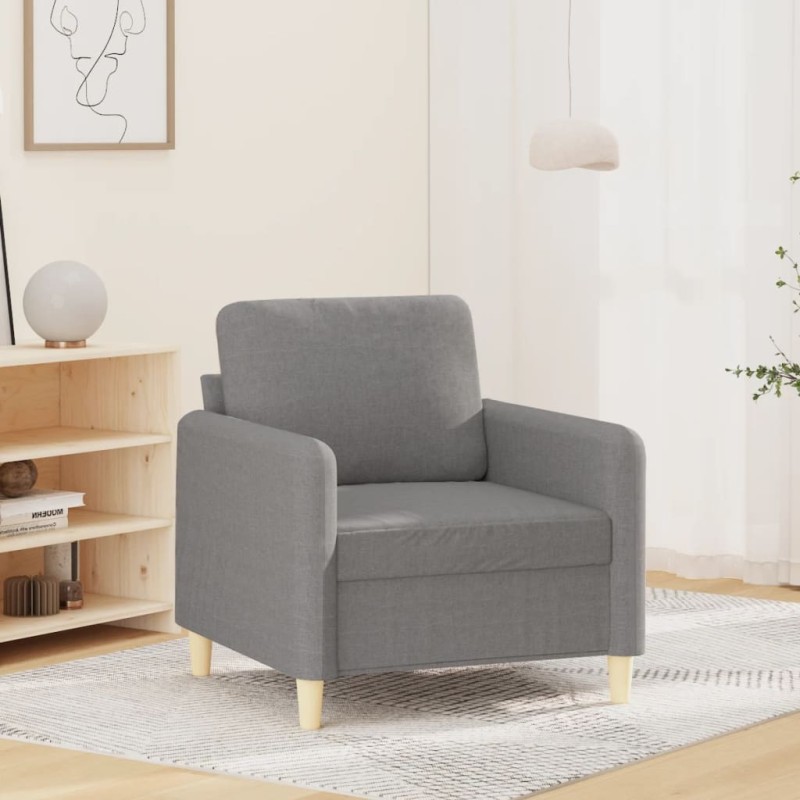 vidaXL Poltrona Grigio Chiaro 60 cm in Tessuto vidaXL Poltrona Grigio Chiaro 60 cm in Tessuto