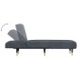 vidaXL Chaise Longue in Velluto Grigio Scuro vidaXL Chaise Longue in Velluto Grigio Scuro