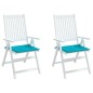 vidaXL Cuscini per Sedia da Giardino 2 pz Turchese 50x50x3 cm Tessuto