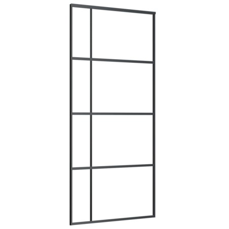 vidaXL Porta Scorrevole in Vetro ESG e Alluminio 90x205 cm Nera