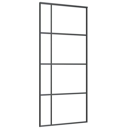 vidaXL Porta Scorrevole Vetro Smerigliato ESG Alluminio 90x205 cm Nera