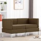 vidaXL Divani Angolari Modulari 2 pz con Cuscini in Tessuto Marrone vidaXL Divani Angolari Modulari 2 pz con Cuscini in Tessuto Marrone