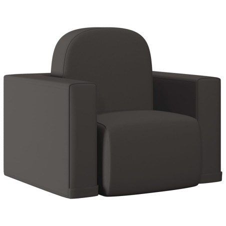 vidaXL Divano per Bambini 2 in 1 Nero in Similpelle