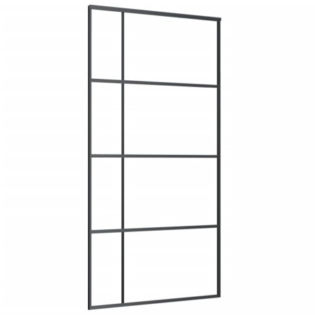 vidaXL Porta Scorrevole in Vetro ESG e Alluminio 102,5x205 cm Nera