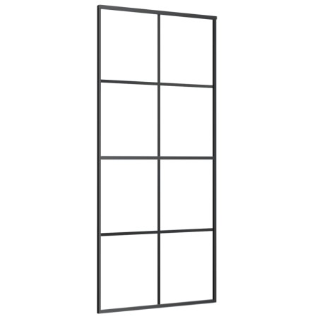 vidaXL Porta Scorrevole in Vetro ESG e Alluminio 90x205 cm Nera
