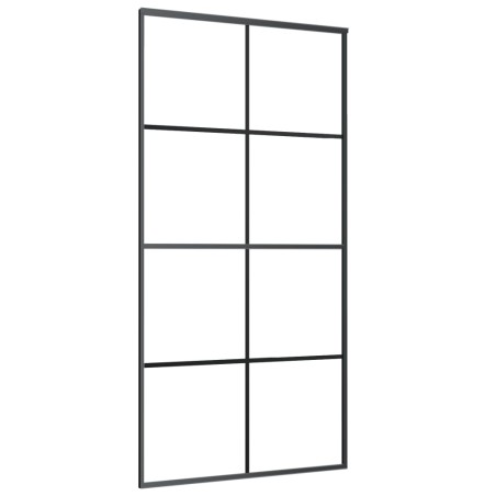 vidaXL Porta Scorrevole in Vetro ESG e Alluminio 102,5x205 cm Nera