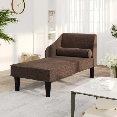 vidaXL Sdraio con Capezzale Marrone Scuro in Tessuto