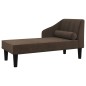 vidaXL Sdraio con Capezzale Marrone Scuro in Tessuto vidaXL Sdraio con Capezzale Marrone Scuro in Tessuto