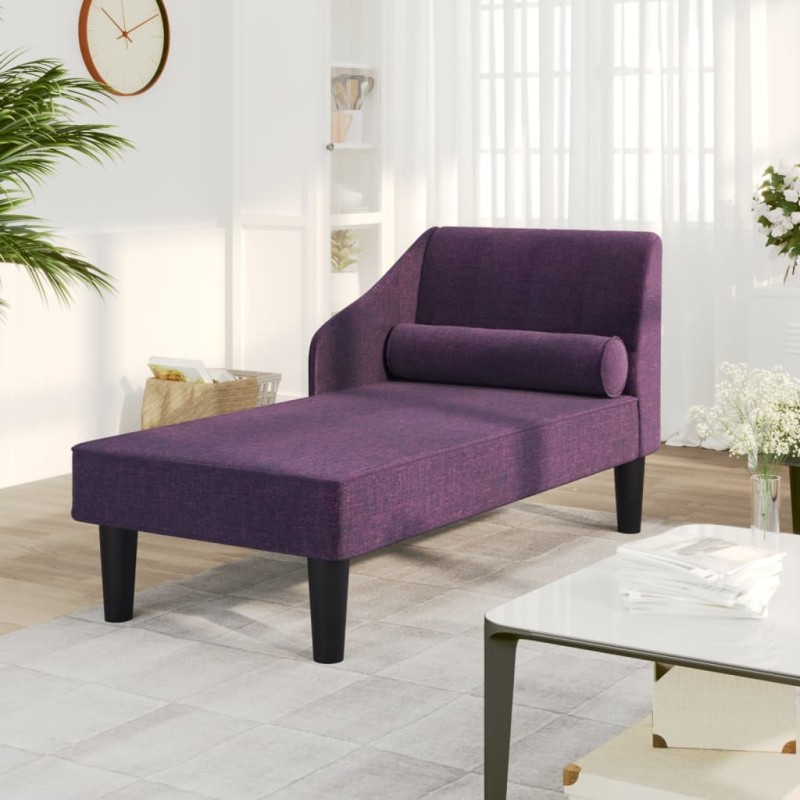vidaXL Sdraio con Capezzale Viola in Tessuto