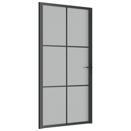vidaXL Porta Interna 102,5x201,5 cm Nero Opaco in Vetro e Alluminio