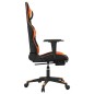 vidaXL Sedia Gaming Massaggio Poggiapiedi Nero e Arancione Similpelle vidaXL Sedia Gaming Massaggio Poggiapiedi Nero e Arancione Similpelle