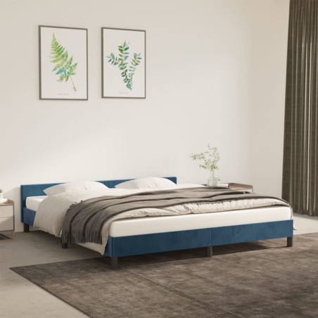 vidaXL Giroletto con Testiera Blu Scuro 160x200 cm in Velluto