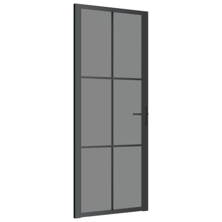 vidaXL Porta Interna 83x201,5 cm Nera in Vetro ESG e Alluminio