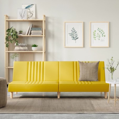 vidaXL Divano Letto Giallo Chiaro in Tessuto