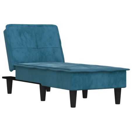 vidaXL Chaise Longue in Velluto Blu