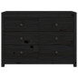 Armadietto Miele Nero 100x40x72 cm in Legno Massello di Pino