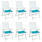 vidaXL Cuscini per Sedia da Giardino 6 pz Turchese 50x50x3 cm Tessuto