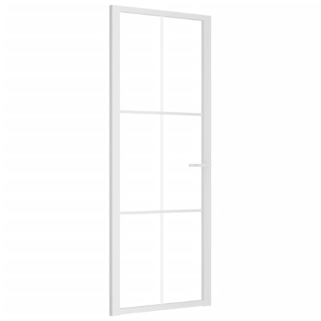 vidaXL Porta Interna 76x201,5 cm Bianca in Vetro ESG e Alluminio