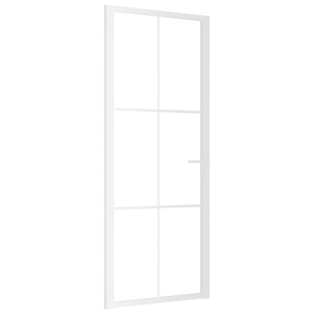 vidaXL Porta Interna 83x201,5 cm Bianca in Vetro ESG e Alluminio