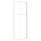 vidaXL Porta Interna 83x201,5 cm Bianca in Vetro ESG e Alluminio
