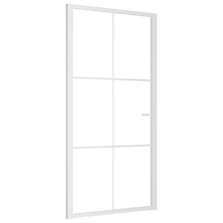 vidaXL Porta Interna 102,5x201,5 cm Bianca in Vetro ESG e Alluminio