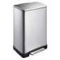 EKO Pattumiera a Pedale E-Cube 40 L Argento Opaco EKO Pattumiera a Pedale E-Cube 40 L Argento Opaco