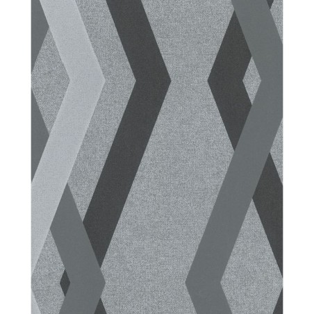 Topchic Carta da Parati Graphic Lines Diamonds Grigio e Nero
