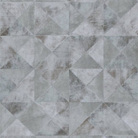 Topchic Carta da Parati Graphic Shapes Facet Grigio Metallizzato