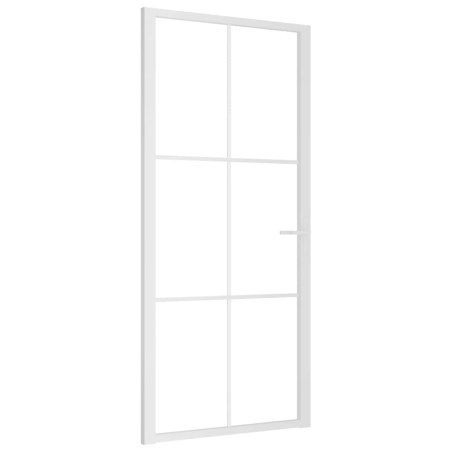 vidaXL Porta Interna 93x201,5 cm Bianca in Vetro ESG e Alluminio