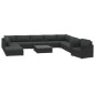 vidaXL Set Divani da Giardino 11 pz con Cuscini in Polyrattan Nero vidaXL Set Divani da Giardino 11 pz con Cuscini in Polyrattan Nero
