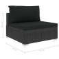 vidaXL Set Divani da Giardino 11 pz con Cuscini in Polyrattan Nero vidaXL Set Divani da Giardino 11 pz con Cuscini in Polyrattan Nero
