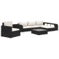 vidaXL Set Divani da Giardino 8 pz con Cuscini in Polyrattan Nero vidaXL Set Divani da Giardino 8 pz con Cuscini in Polyrattan Nero