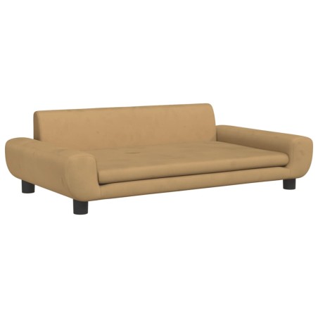 vidaXL Lettino per Cani Marrone 100x54x33 cm in Velluto